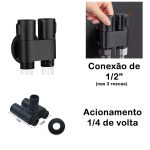 Registro Ducha Higiênica Duplo Derivação Binócul Black Preto